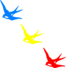 Colored Swallows Clip Art