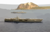 The Nuclear Powered Aircraft Carrier Uss Carl Vinson (cvn 70) And The Fast Combat Support Ship Uss Sacramento (aoe 1) Pass Mount Suribachi On The Island Of Iwo Jima. Clip Art