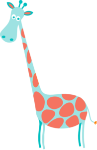 Giraffe Coral And Teal Clip Art