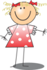 Girl Wearing Polka Dot Dress Clip Art