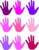 Hands - Various Colors Clip Art