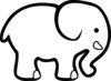 Elephant Bw Clip Art