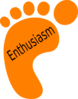 Oragne Footprint Enthusiasm  Clip Art