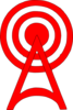 Red Radio Tower Icon Clip Art