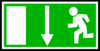 Green Emergency Exit - Down Clip Art