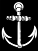 White Anchor On Black Background Clip Art
