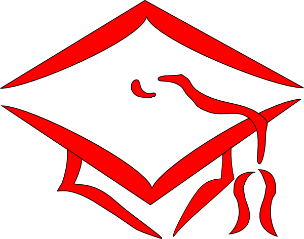free red graduation cap clipart - photo #8
