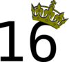 Gold Tilted Tiara And Number 16 Clip Art
