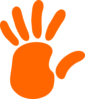 Left Hand - Orange Clip Art