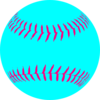 Aqua Softball Clip Art