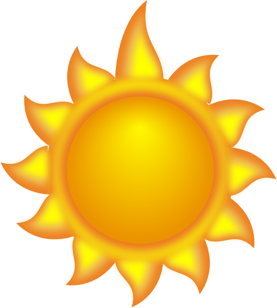 A Sun Cartoon With A Long Ray 3 Clip Art at Clker.com - vector clip art