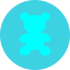 Bear In Circle Blue Clip Art