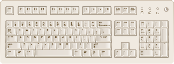 Clip Art Computer Keyboard. Biege Brown Pc Keyboard