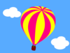 Hot Air Balloon In The Sky With Clouds Clip Art
