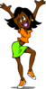 Dark Skinned Woman Dancing Clip Art