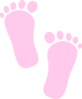 Light Pink Foot Prints Clip Art
