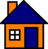 Orange And Blue House Clip Art