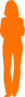 Solid Orange Person Outline Clip Art