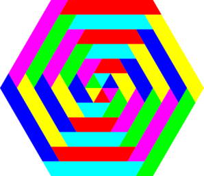 Hexagon Rainbow Colors Clip Art