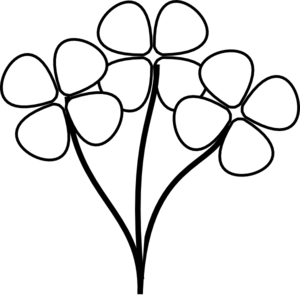 Three White Flowers Clip Art