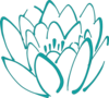 12 Petal Teal Lotus Clip Art