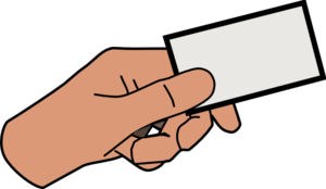 Simple Cartoon Hand Holding Card Clip Art