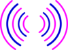 Radio Waves Pink And Blue Clip Art