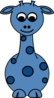 Giraffe Front Blue Clip Art