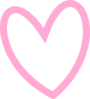Slant Pink Heart Outline Clip Art