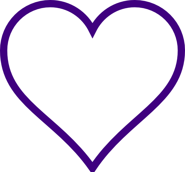 White Heart W/ Purple Outline Clip Art at Clker.com - vector clip art