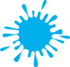 Blue Ink Splat Clip Art