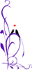 Love Birds On A Branch Purple Long 2 Clip Art