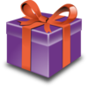 Purple Gift With Red Ribbon Clip Art
