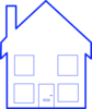 Four Window House Clip Art