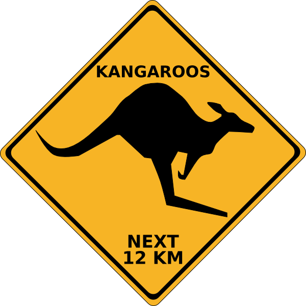 kangaroo crossing clip art - photo #1