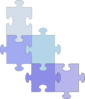 Puzzle 6 Pieces Blue Clip Art