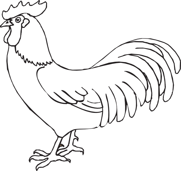 rooster clipart black - photo #11