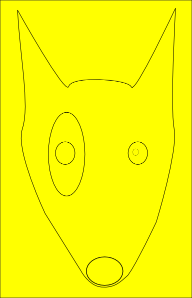 Yellow Dog Face Line Drawing Clip Art at Clker.com - vector clip art