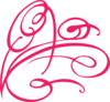 Decorative Swirl-hot Pink Clip Art