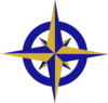 Blue And Gold Compass Clip Art