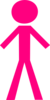 Pink Stickgirl Clip Art