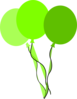 Green Party Balloons Clip Art