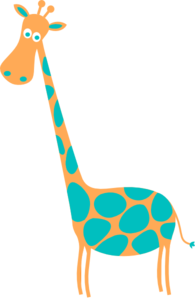 Giraffe Lt Orange With Teal Spots Clip Art