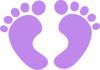 Purple Baby Feet Clip Art