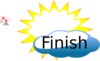 Cloudy Sun Finish Clip Art