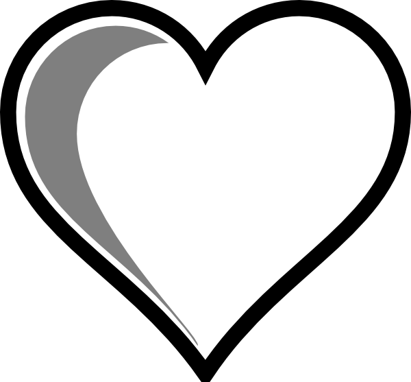 free black and white heart clipart - photo #40