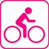 Biking Icon Pink Clip Art