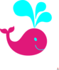 Pink And Aqua Whale Clip Art