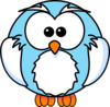 Light Blue Owl Cartoon Clip Art
