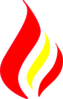 Red Flame Solid Color Clip Art
